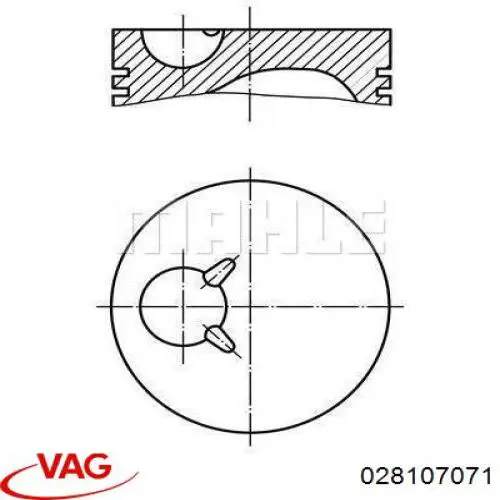 028107071 VAG поршень в комплекте на 1 цилиндр, 1-й ремонт (+0,25)