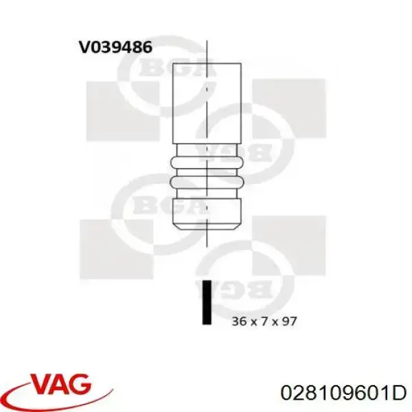 Купить 028109601D VAG Впускной клапан