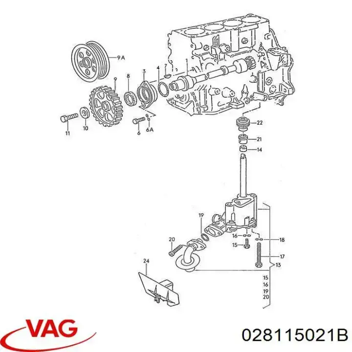 Шестерня привода масляного насоса VAG 028115021B цена, от 28.31 USD