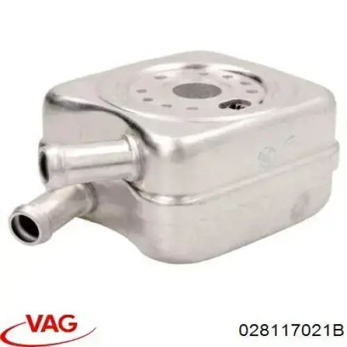 028117021B VAG радиатор масляный (холодильник, под фильтром)