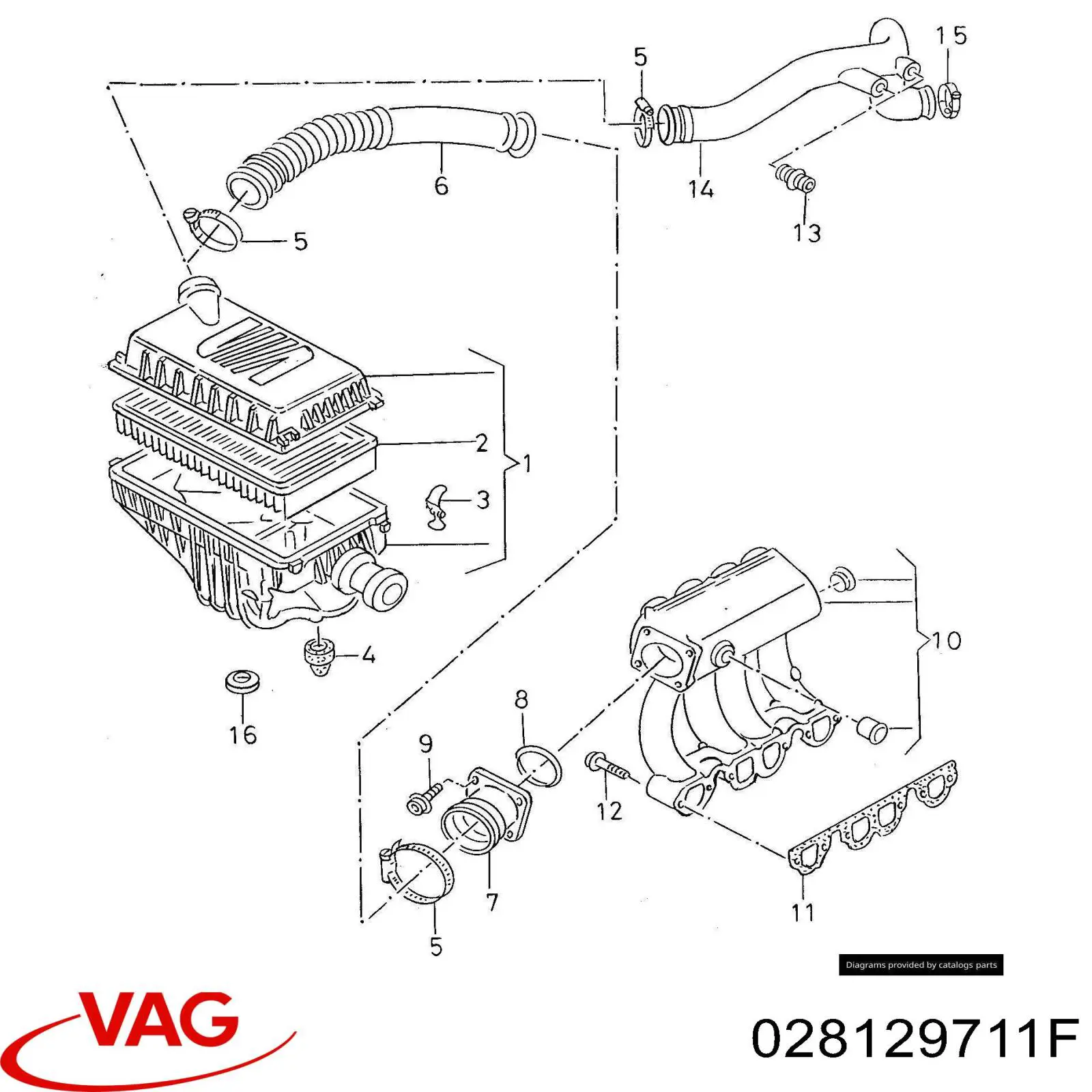 028129711F VAG Коллектор впускной