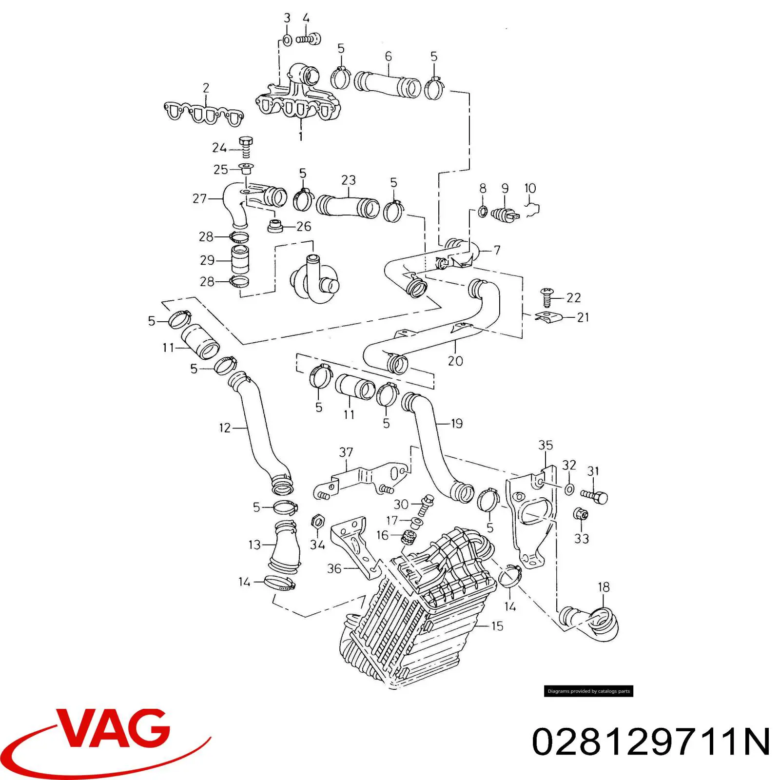 Коллектор впускной VAG 028129711N цена, от 23.70 USD