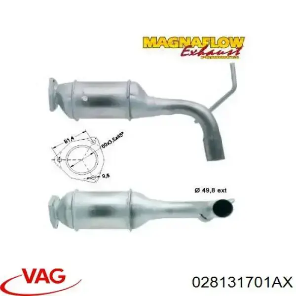 Каталитический нейтрализатор отработавших газов VAG 028131701AX цена, от 28.00 USD