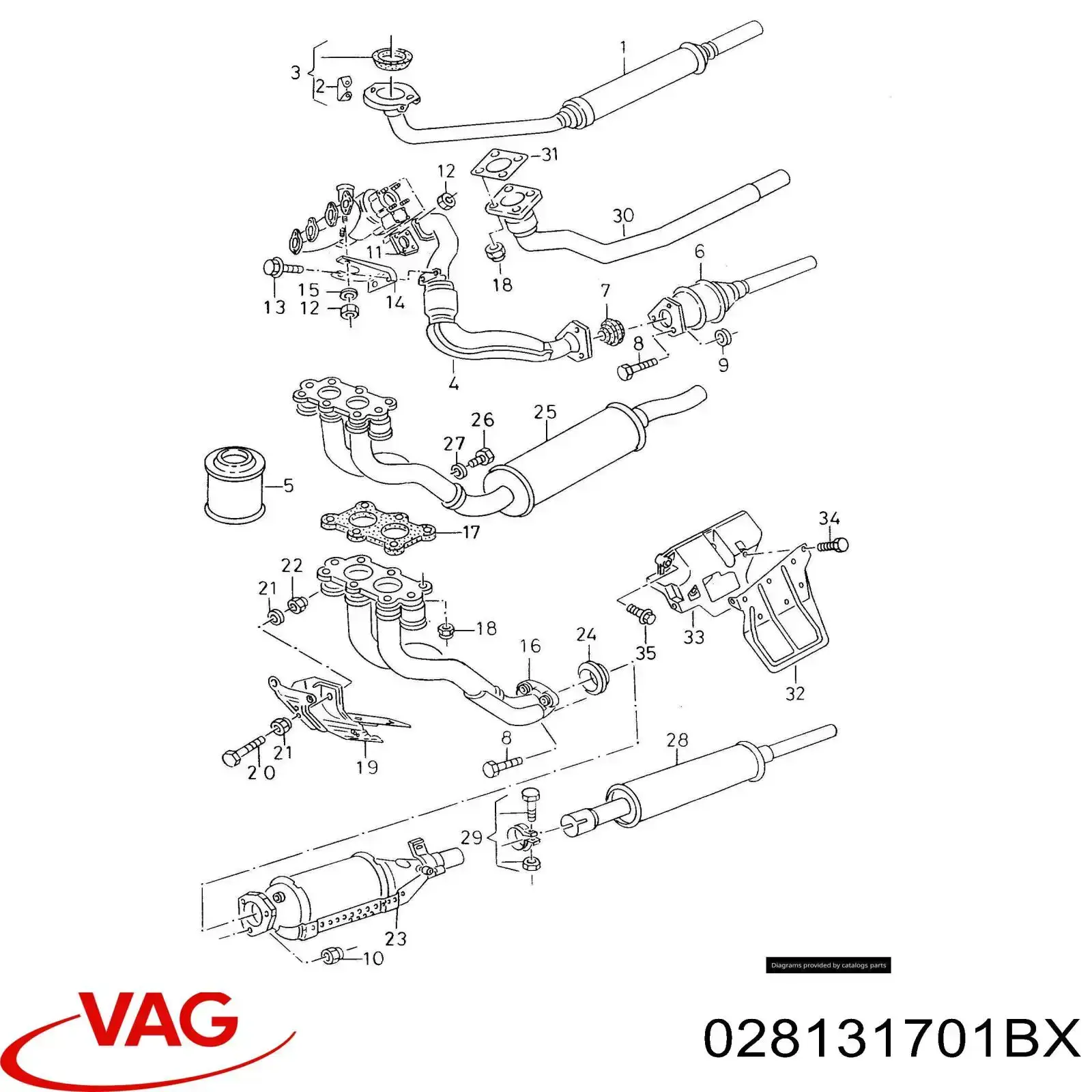 Каталитический нейтрализатор отработавших газов VAG 028131701BX цена, от 26.93 USD