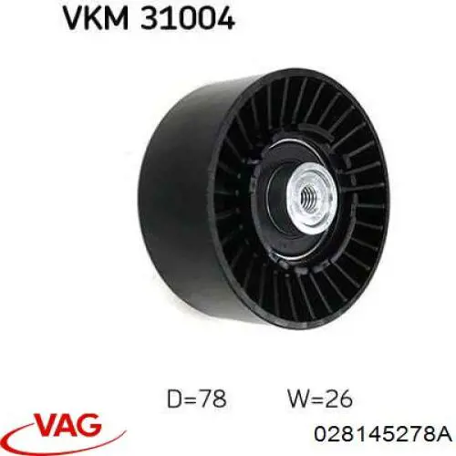 Натяжной ролик VAG 028145278A цена, от 10.28 USD
