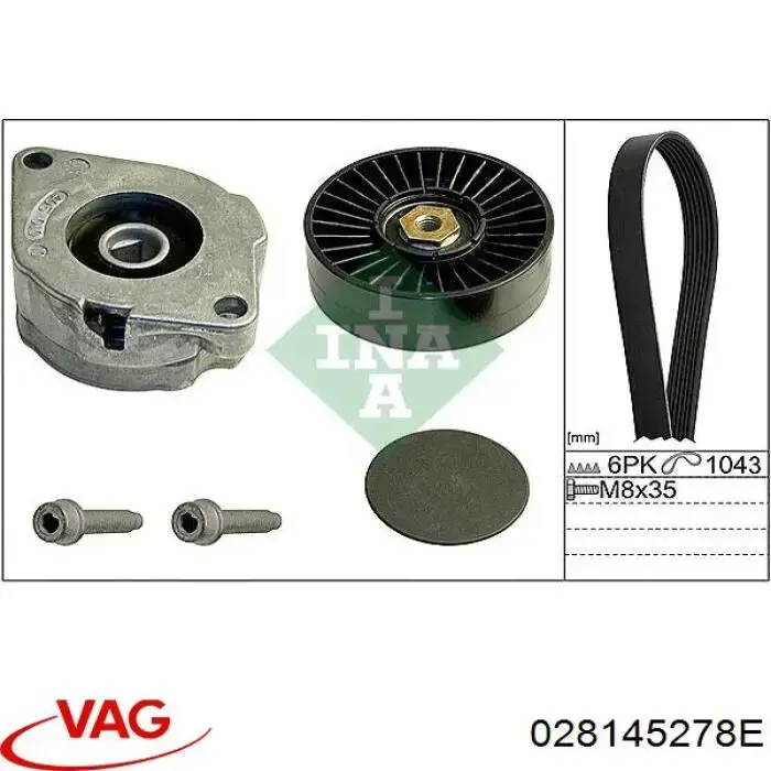 Ролик натяжителя приводного ремня VAG 028145278E