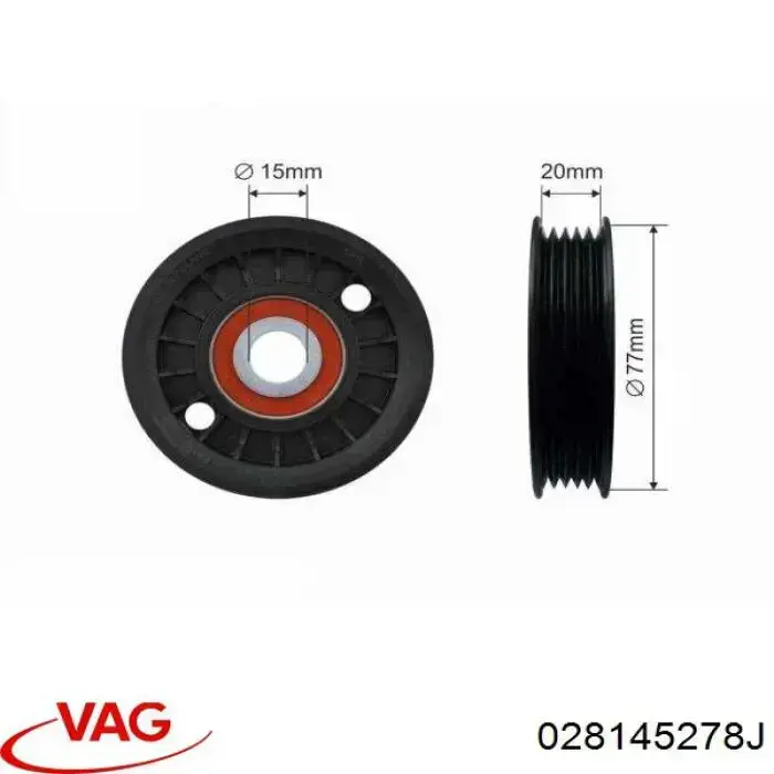 Натяжной ролик VAG 028145278J цена, от 11.22 USD