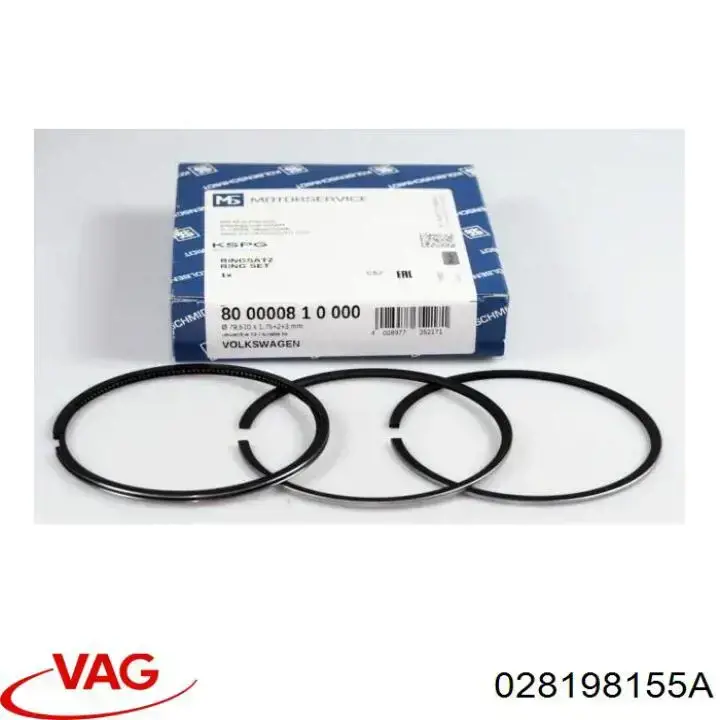 028198155A VAG kit de anéis de pistão de motor, 2ª reparação ( + 0,50)