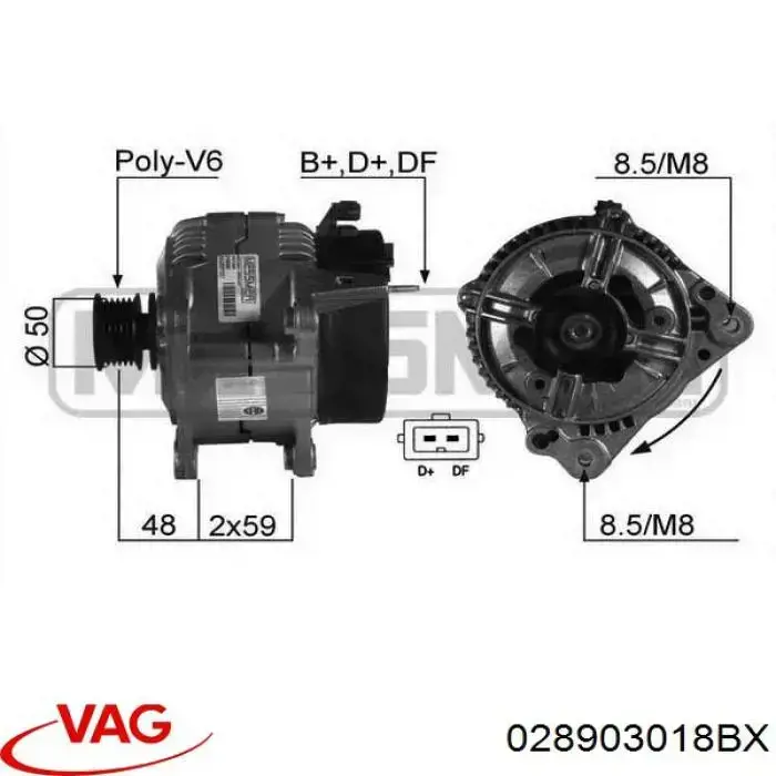 Генератор 028903018BX VAG