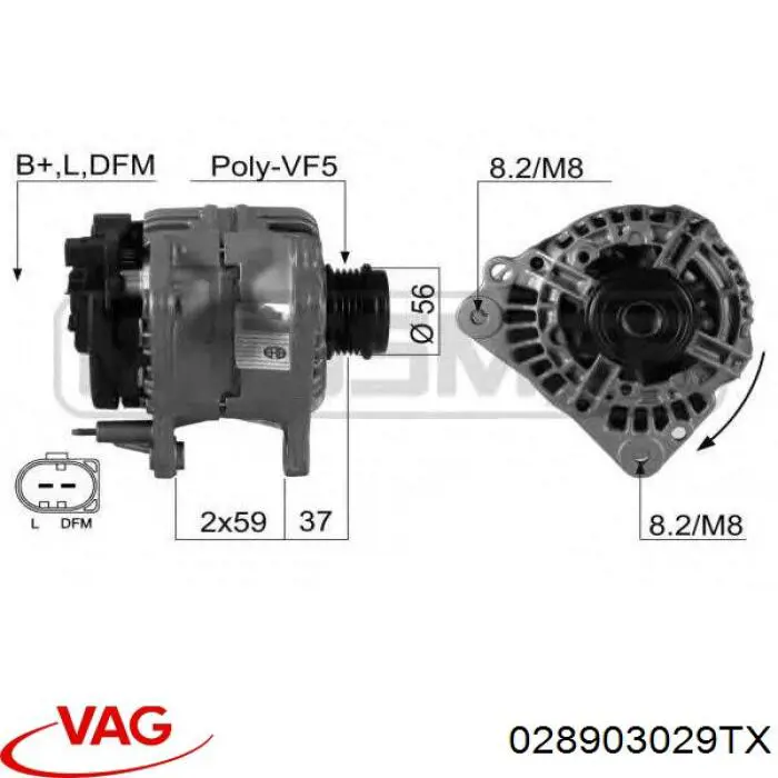 Генератор 028903029TX VAG