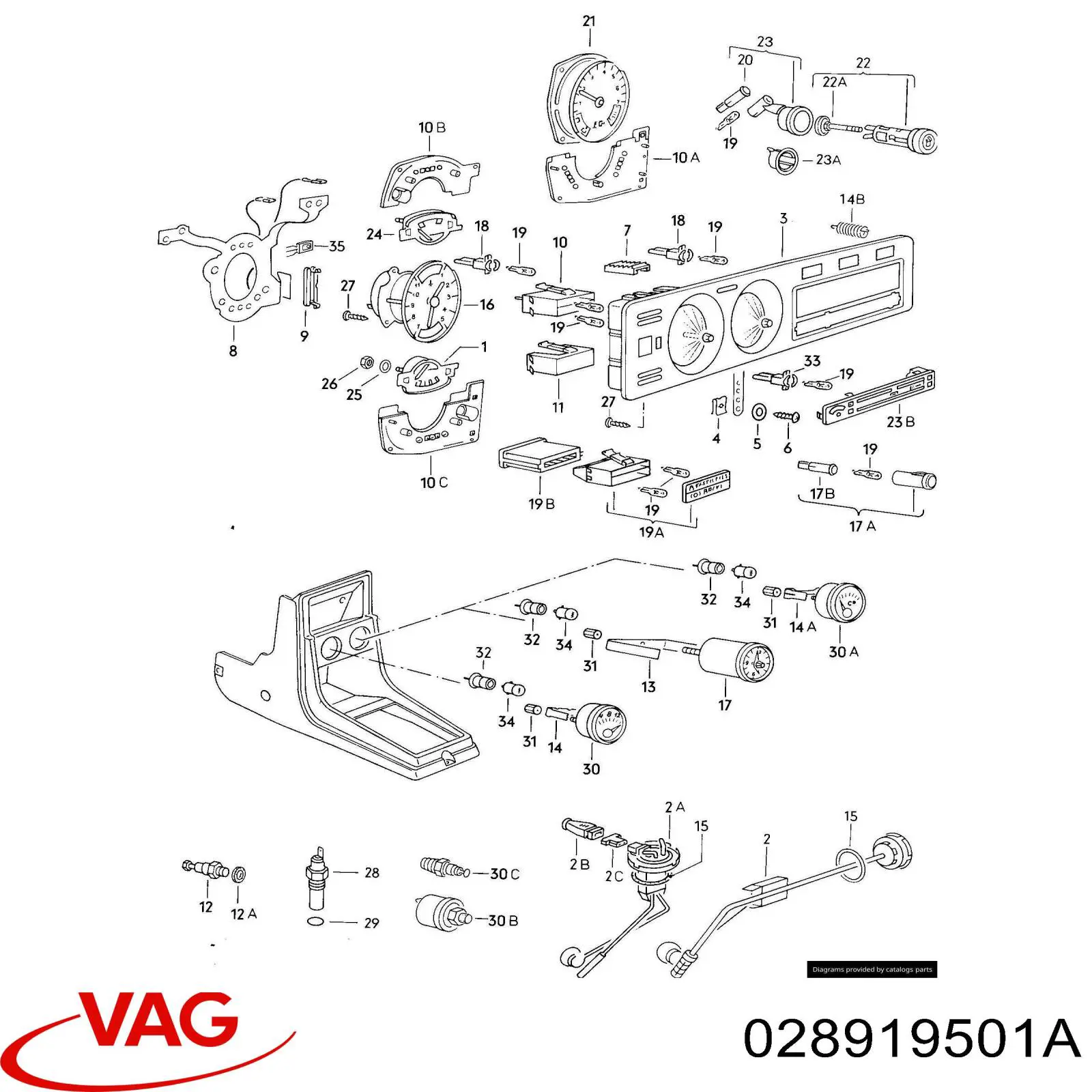Датчик указателя температуры охлаждающей жидкости VAG 028919501A цена, от 4.00 USD