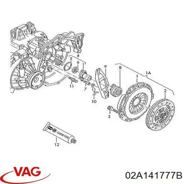 Eje De Horquilla De Embrague 02A141777B VAG/Seat