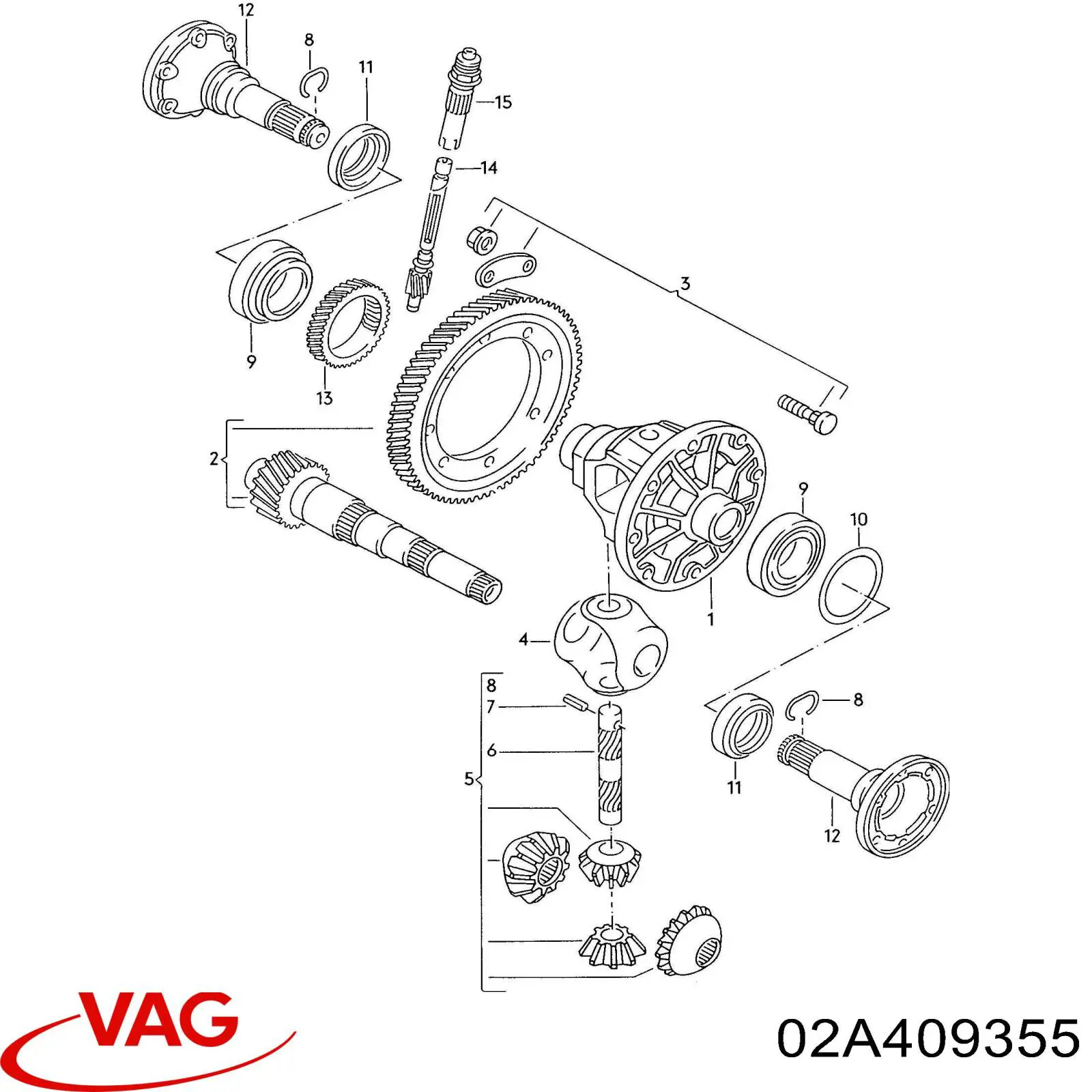 Flange traseiro da Caixa Automática de Mudança/Caixa Mecânica de Mudança para Volkswagen Passat (B3, B4, 3A5, 351)