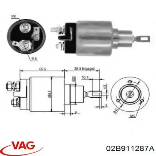 Втягивающее реле стартера 02B911287A VAG