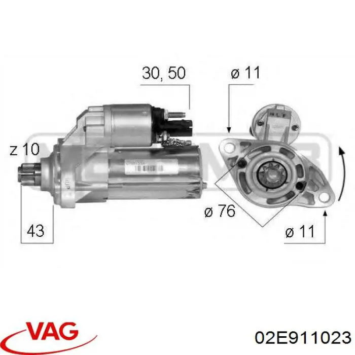 Купить 02E911023 VAG Стартер