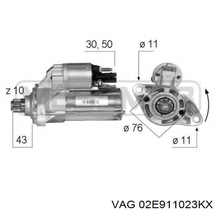 02E911023KX VAG стартер