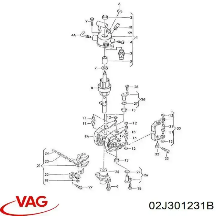 02J301231B VAG Mecanismo de selección de marcha (cambio) original y equivalente