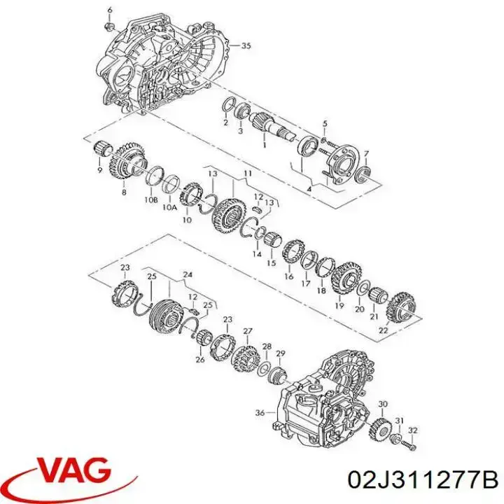 Кольцо синхронизатора 02J311277B VAG