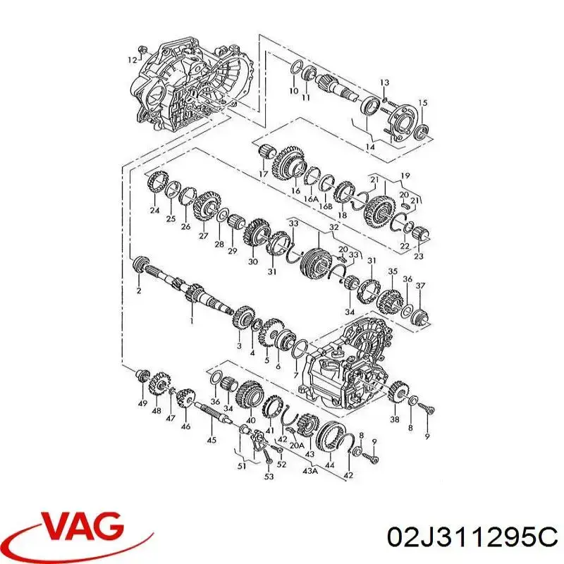 Sincronizador De 5ta Marcha 02J311295C VAG/Audi