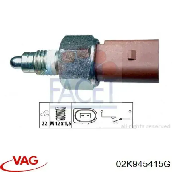 Включатель фонарей заднего хода VAG 02K945415G цена, от 6.33 USD