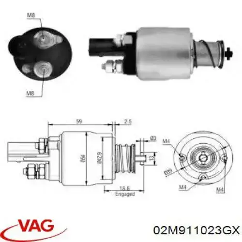 Стартер двигателя VAG 02M911023GX