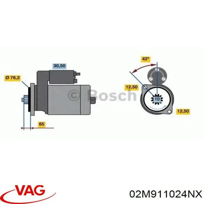 Стартер VAG 02M911024NX цена, от 38.52 USD