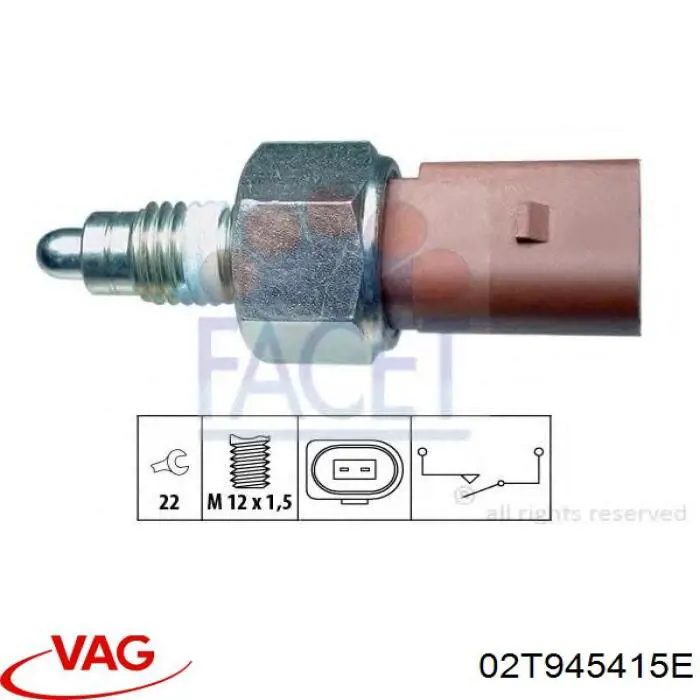 Включатель фонарей заднего хода VAG 02T945415E цена, от 202.40 UAH