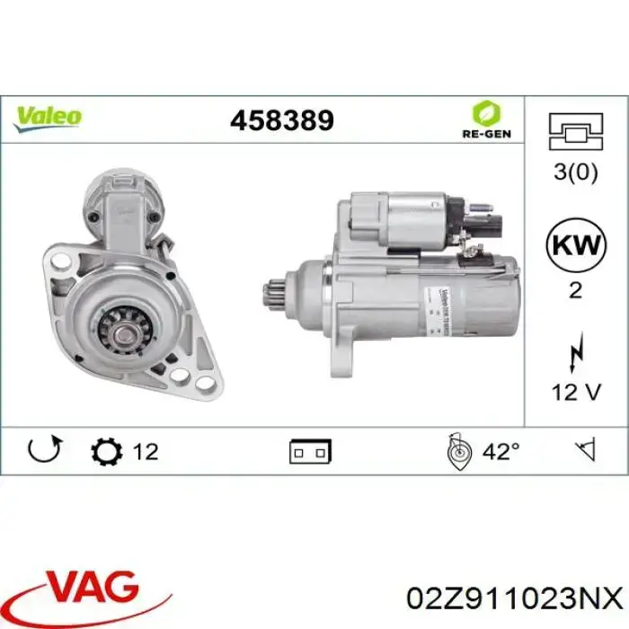 Стартер VAG 02Z911023NX цена, от 38.01 USD
