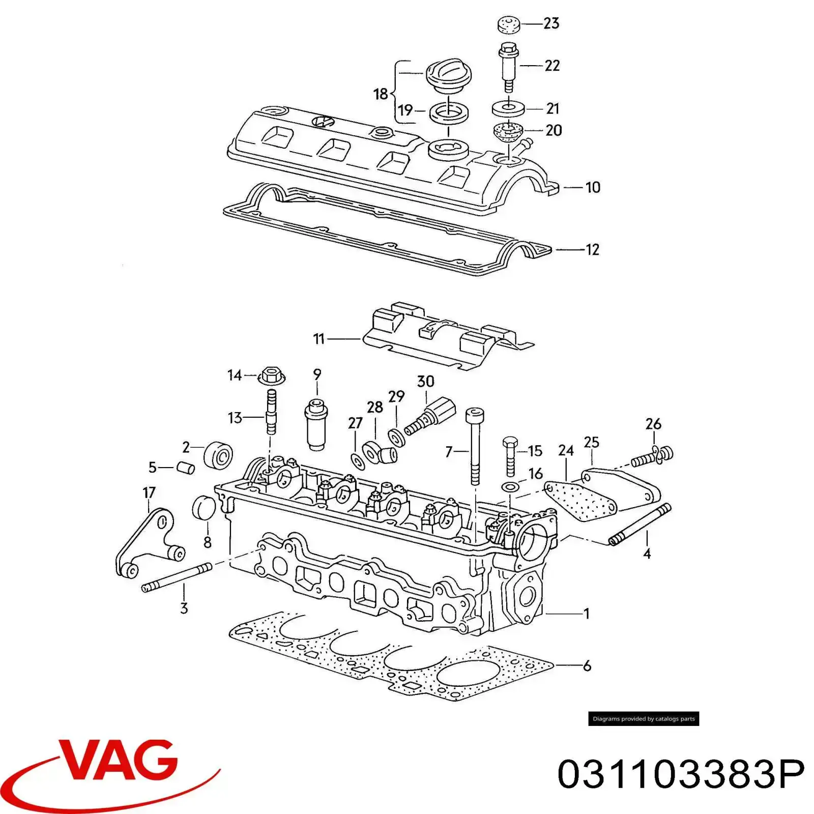 Прокладка ГБЦ VAG 031103383P цена, от 17.71 USD