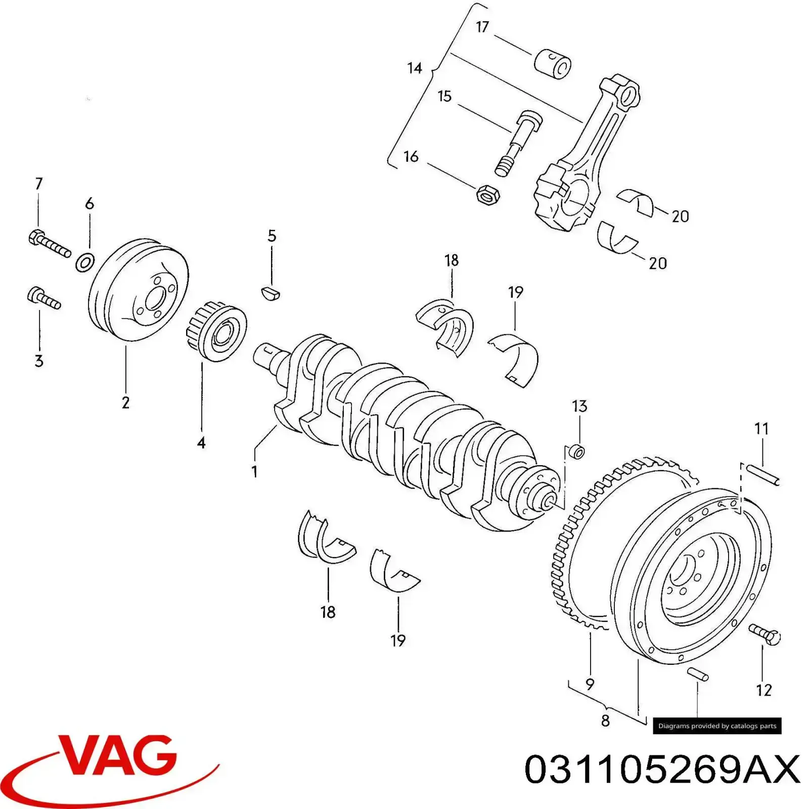 Маховик двигателя VAG 031105269AX цена, от 39.50 USD