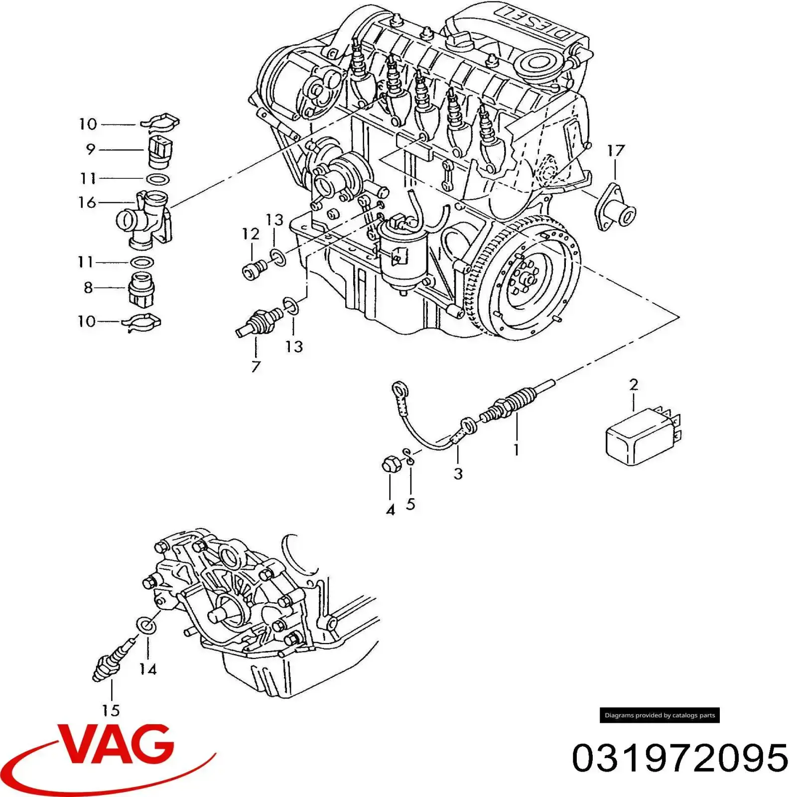 Шина свечей накала VAG 031972095 цена, от 89.37 USD
