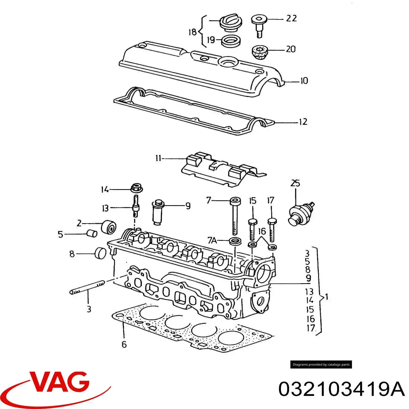 Направляющие клапанов VAG 032103419A цена, от 2.66 USD