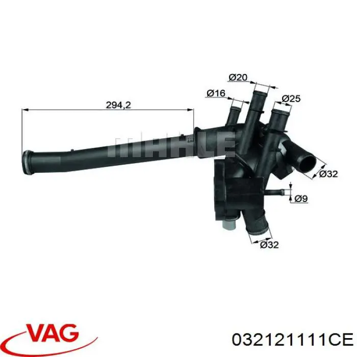 Термостат в сборе VAG 032121111CE
