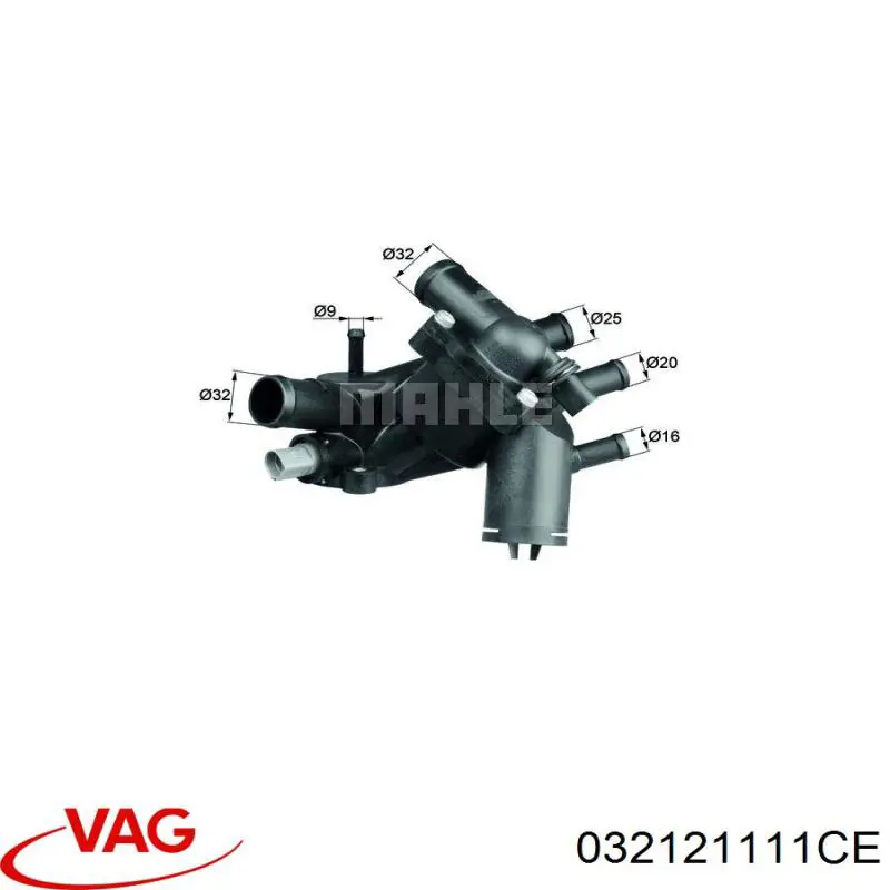 Корпус термостата 032121111CE VAG
