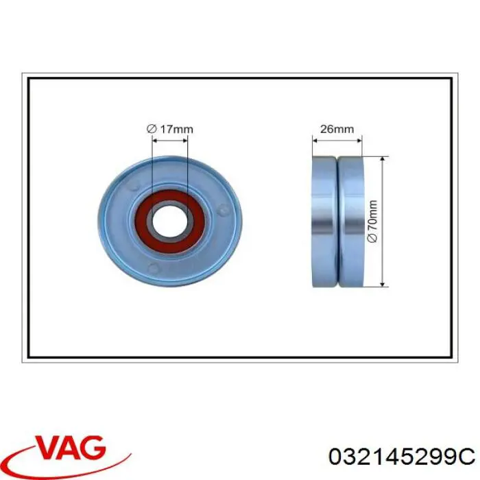 Натяжной ролик VAG 032145299C цена, от 16.23 USD