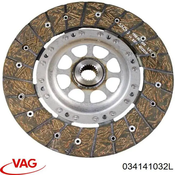 Диск сцепления 034141032L VAG