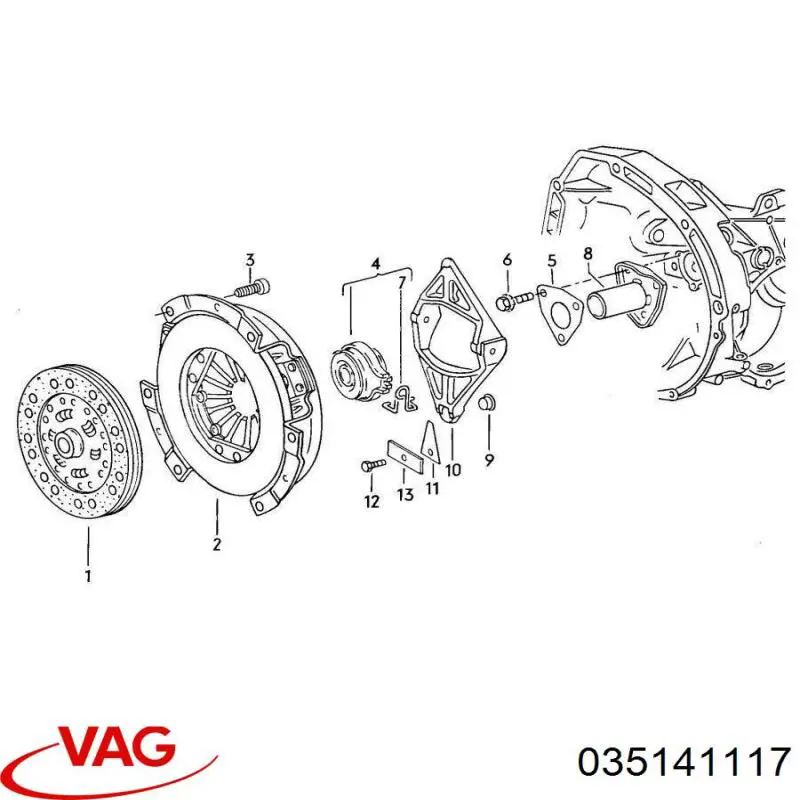 Корзина сцепления 035141117 VAG