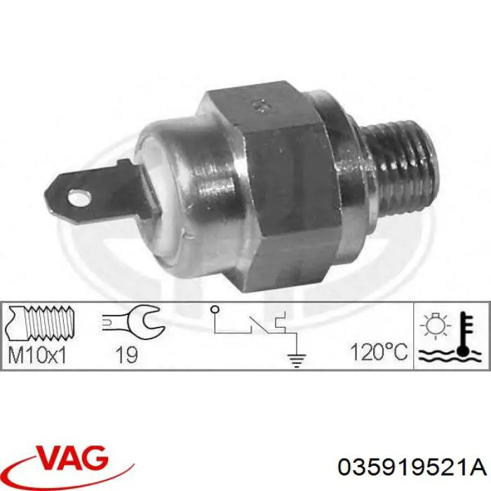 Датчик температуры охлаждающей жидкости, на приборе 035919521A VAG