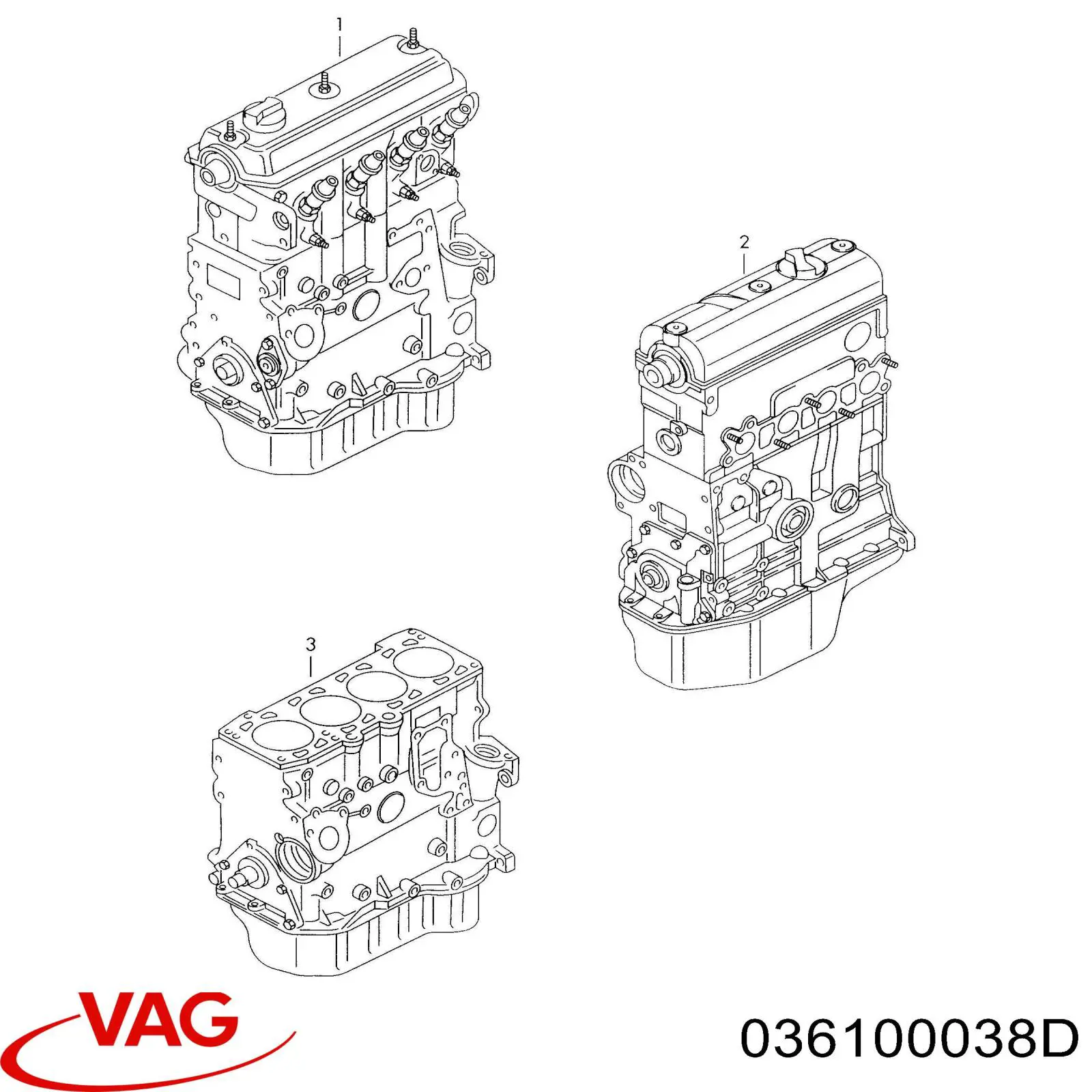 Двигатель в сборе 036100038D VAG