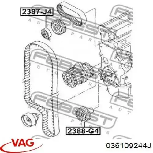 036109244J VAG Паразитный ведущий ролик
