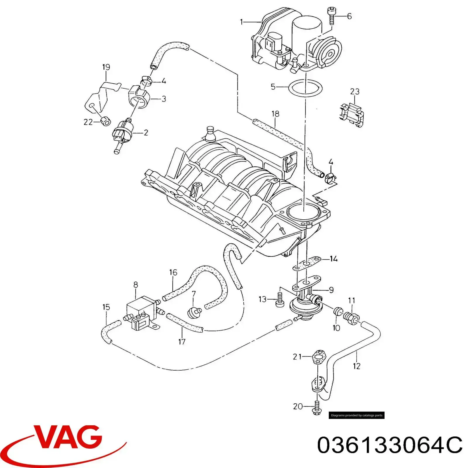 Дроссельная заслонка 036133064C VAG