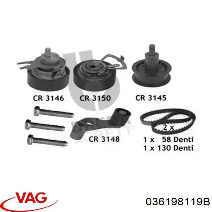 036198119B VAG Комплект ремня ГРМ