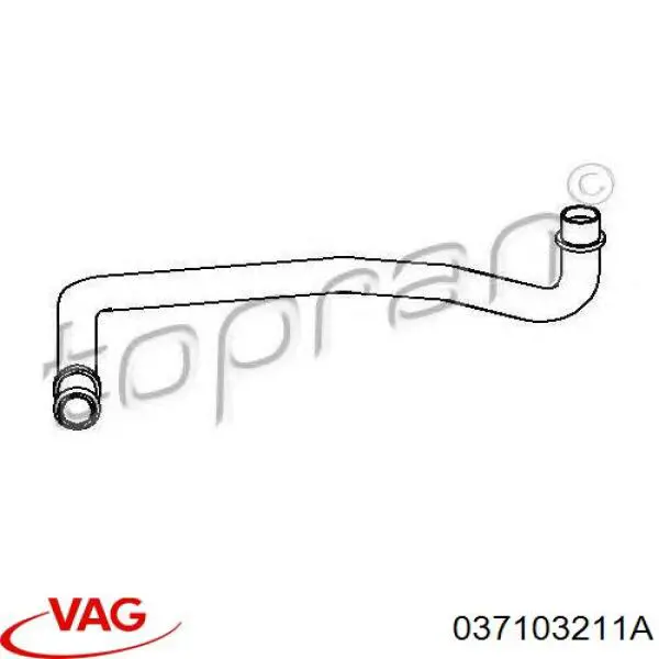 Патрубок вентиляции картера, маслоотделителя VAG 037103211A цена, от 13.87 USD