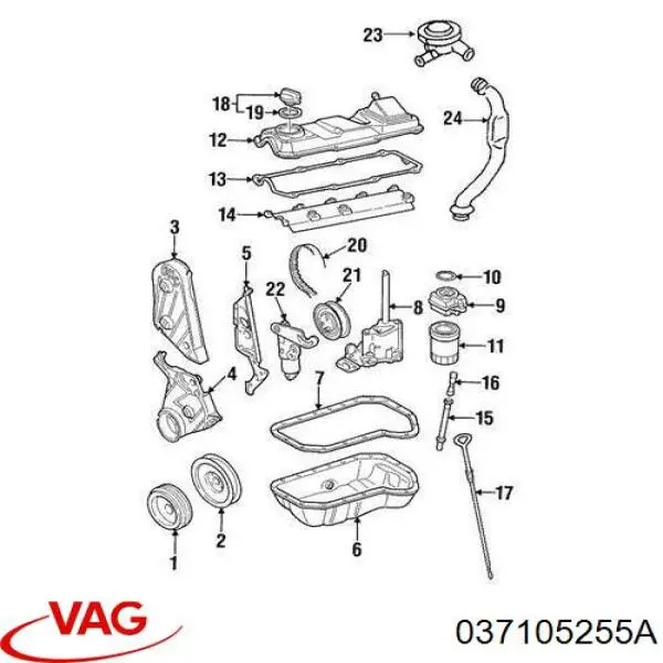 Купить 037105255A VAG Шкив-демпфер коленвала