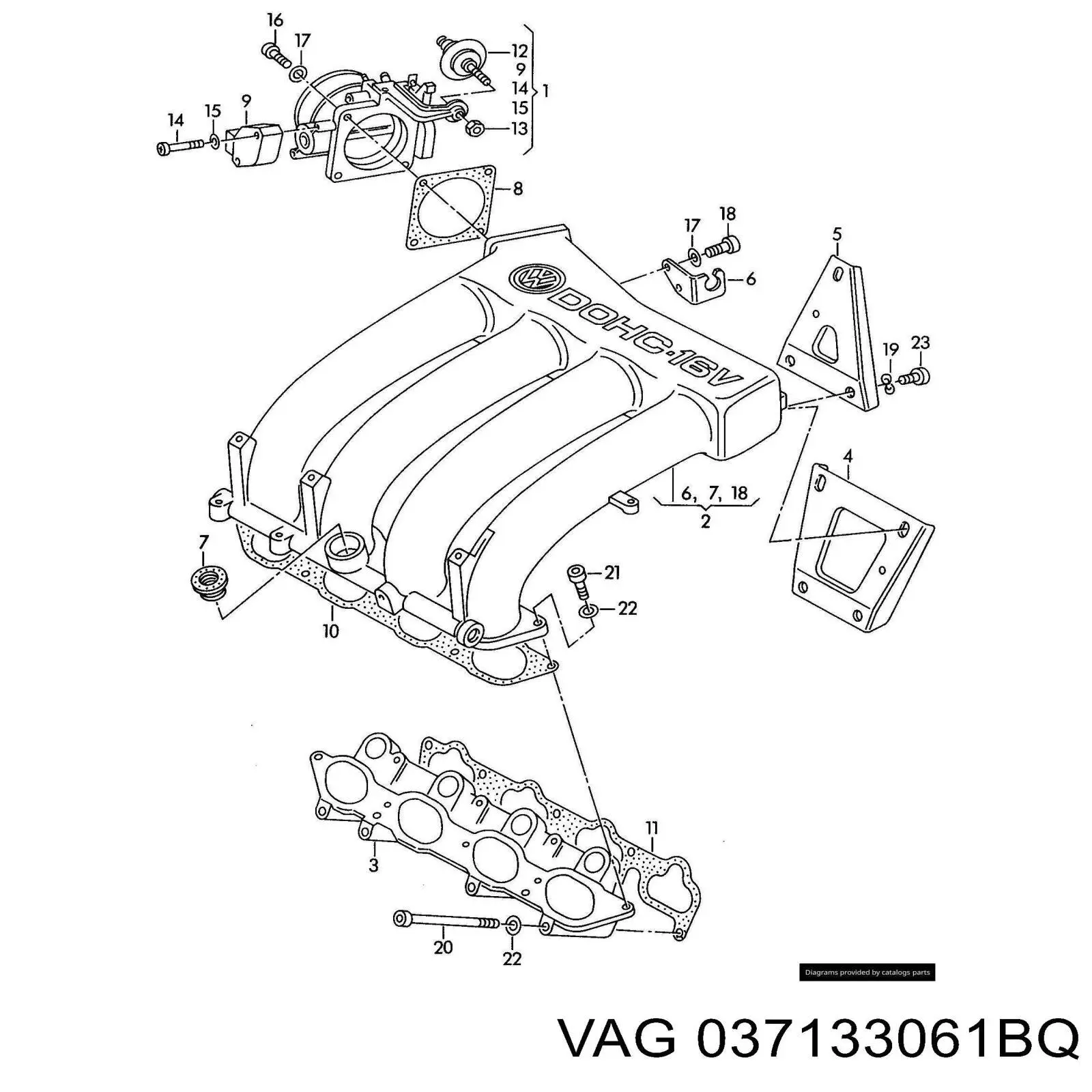 Купить 037133061BQ VAG Блок дроссельной заслонки