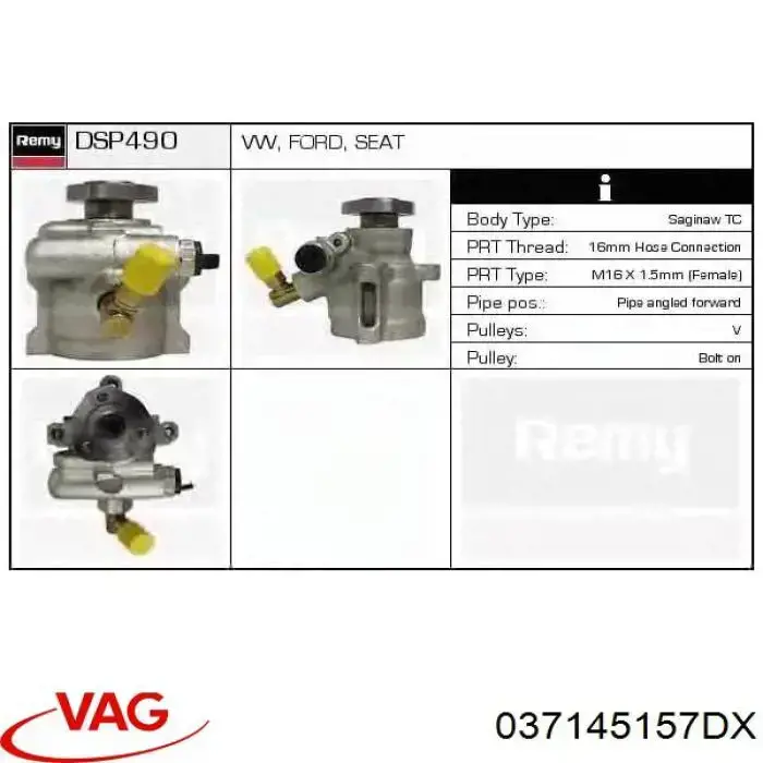 Насос гидравлики VAG 037145157DX цена, от 57.01 USD