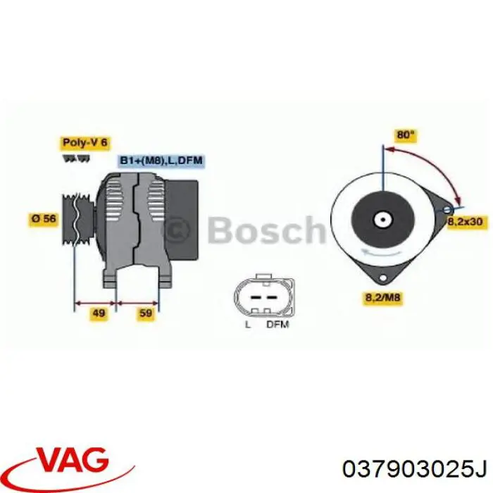 Автомобильный генератор VAG 037903025J цена, от 130.22 USD