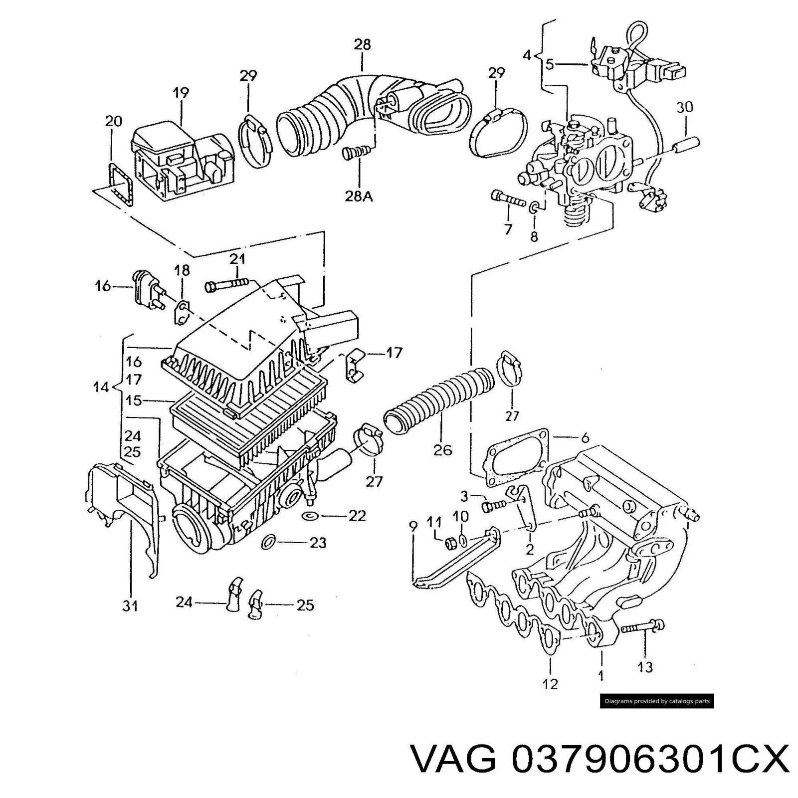 Датчик массового расхода воздуха VAG 037906301CX цена, от 126.98 USD