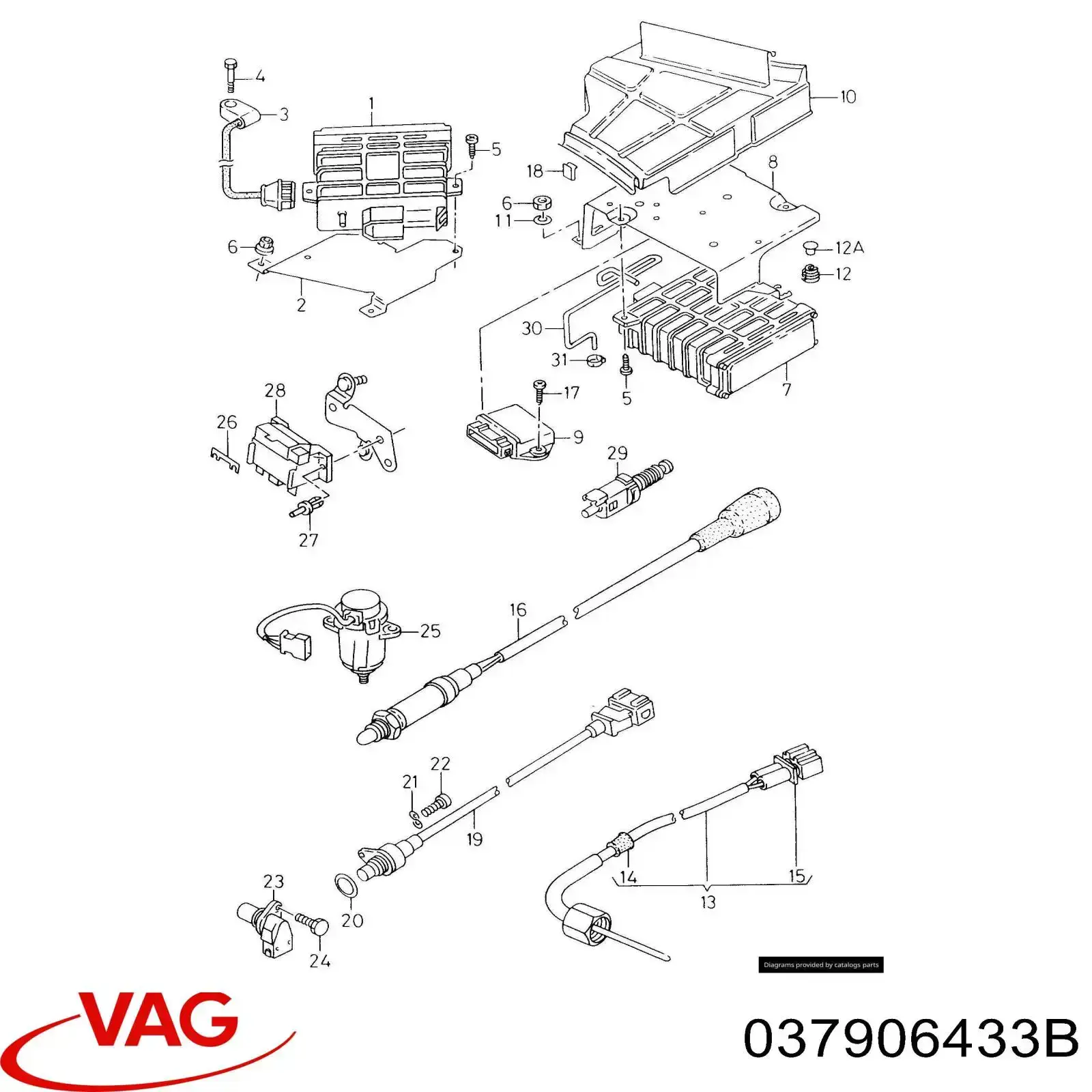 Датчик положения коленвала VAG 037906433B