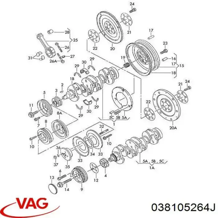 Маховик двигателя VAG 038105264J цена, от 73.36 USD
